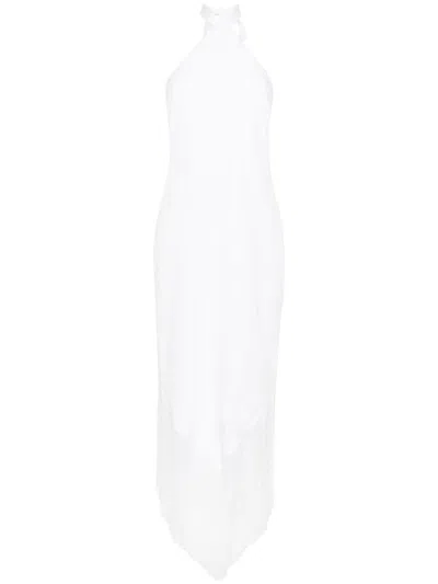 Taller Marmo Nina Fringed Long Dress In White