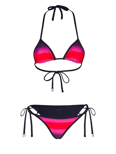 Attico The  Shaded Print Bikini Set In Fuchsia