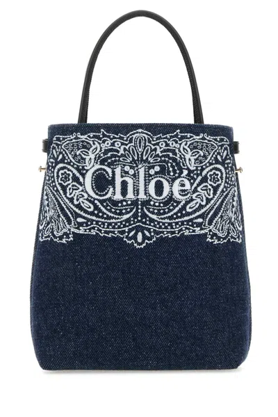 Chloé Denim Micro Sense Handbag In Blue