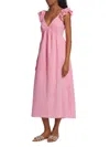 Xirena Women's Leia Flutter-sleeve Maxi Dress In Rose