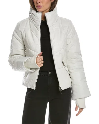 Walter Baker Edwina Leather Puffer Jacket In White