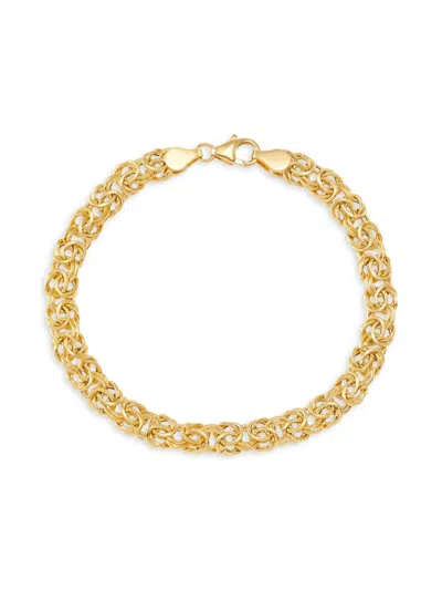 Saks Fifth Avenue Made In Italy Women's 14k Yellow Gold Byzantine Chain Bracelet