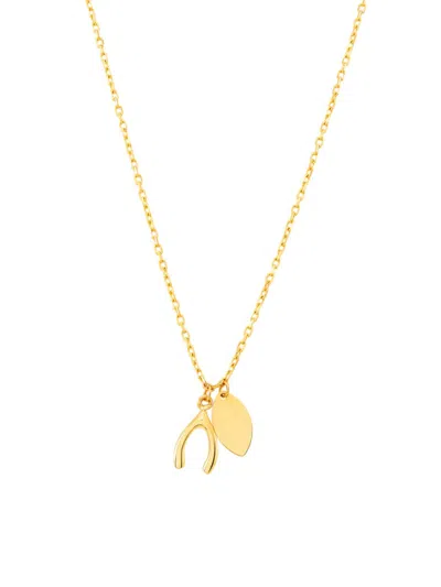 Saks Fifth Avenue Women's 14k Yellow Gold Wish Bone Necklace