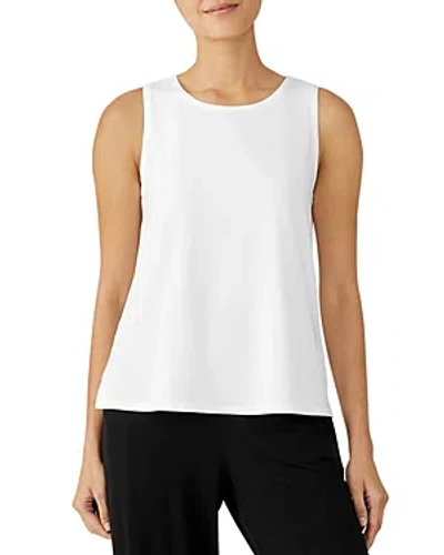 Eileen Fisher Petite Crewneck Jersey Shell In White