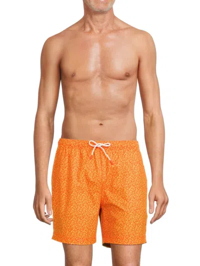 Swims Men's Coral-print Quick-dry Swim Shorts In Orange