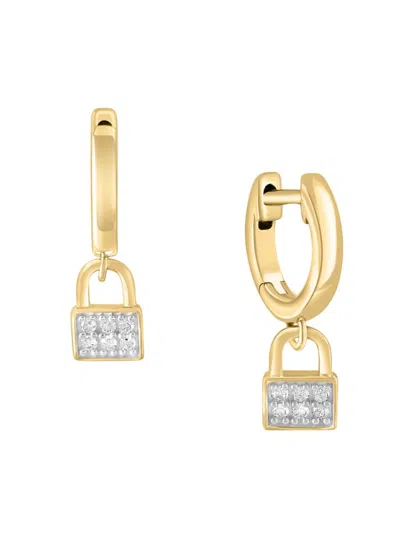 Effy Eny Women's 14k Goldplated Sterling Silver & 0.09 Tcw Diamond Drop Earrings