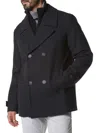 Andrew Marc Men's Danton Melton Wool Blend Peacoat In Charcoal