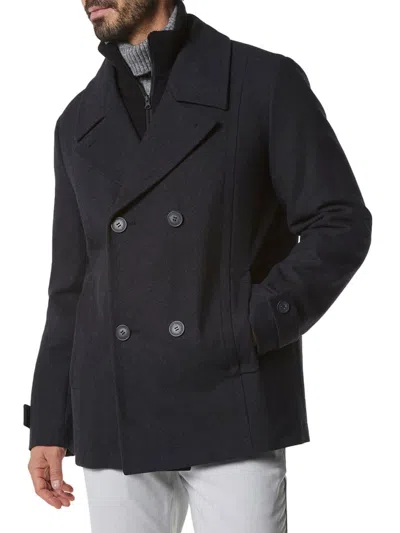 Andrew Marc Men's Danton Melton Wool Blend Peacoat In Charcoal