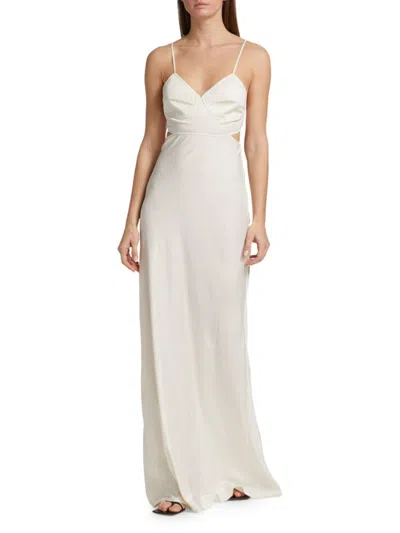 A.l.c Blakely Ii Seamed Cut-out Maxi Dress In Whisper White