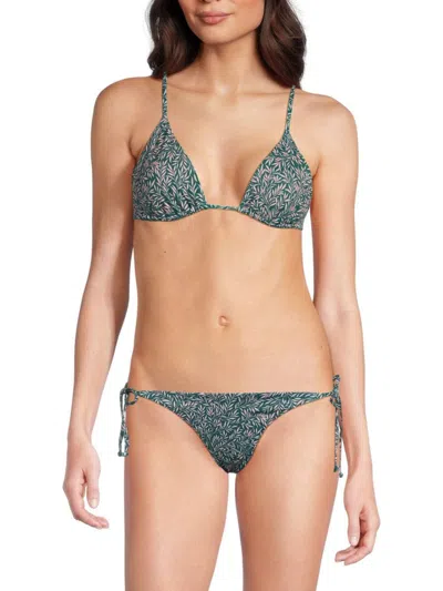 Onia Alexa Liberty-print Triangle Bikini Top In Jungle Green