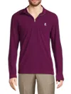 Robert Graham Men's Polaris Classic Fit Exposed Seam Half Zip Up Pullover In Berry