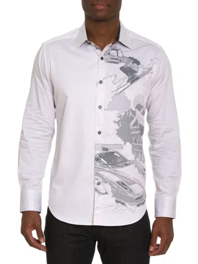 Robert Graham Men's What A Trip Cotton Sport Shirt In White