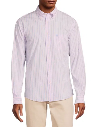 Brooks Brothers Friday Shirt, Poplin Striped | Pink | Size Large