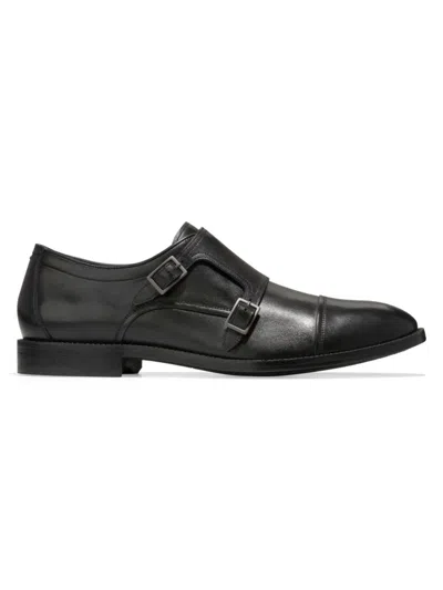 Cole Haan Men's Harrison Double Monk Strap Shoes In Black