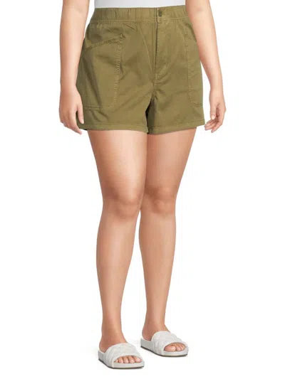Madewell Garment Dyed Pull-on Utility Shorts In Green