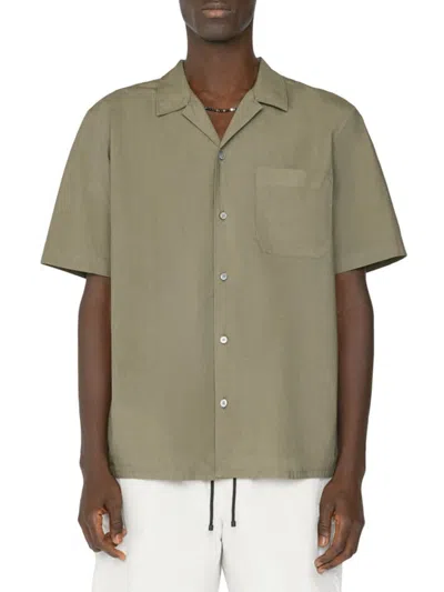 Frame Men's Cotton Camp Shirt In Old Green