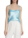 Vince Women's Satin Cowlneck Cami In Lagoon