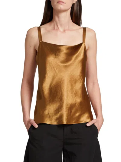 Vince Women's Satin Cowl-neck Camisole In Nile