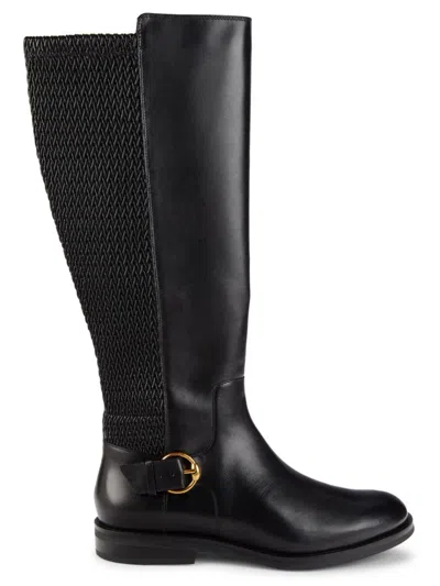 Cole Haan Womens Leather Tall Knee-high Boots In Black