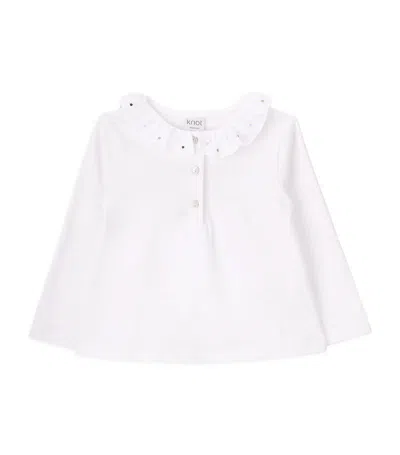 Knot Babies' Sahara Ruffle-collar Blouse In Weiss