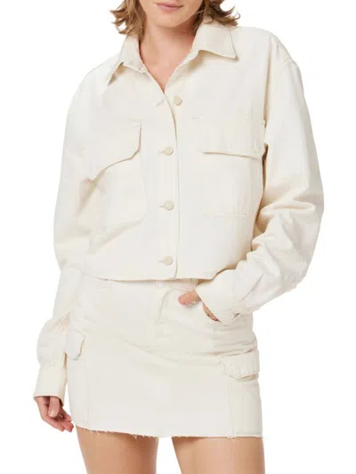 Hudson Cropped Oversized Shirt In Ivory