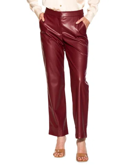 Alexia Admor Faux Leather Pants In Burgundy