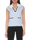Alexia Admor Michelle Cable Knit Sweater Vest In Halogen Blue
