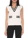 Alexia Admor Michelle Cable Knit Sweater Vest In Ivory