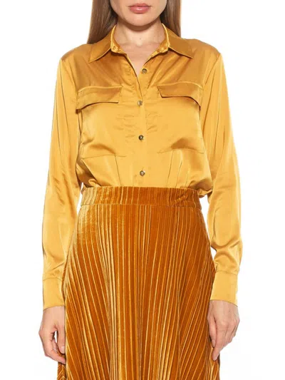 Alexia Admor Classic Shirt In Marigold