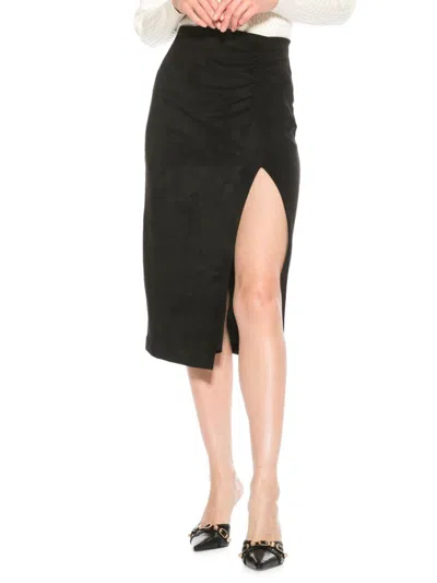 Alexia Admor Zayla Faux Suede Pencil Skirt In Black
