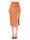 Alexia Admor Zayla Faux Suede Pencil Skirt In Camel