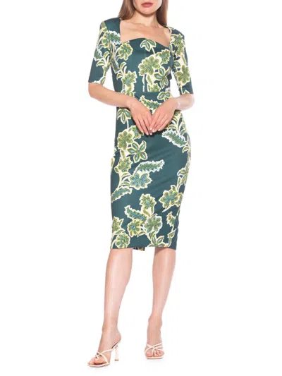 Alexia Admor Freya Sheath Midi Dress In Emerald Multi