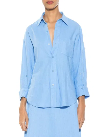 Alexia Admor Amber Button Down In Light Blue