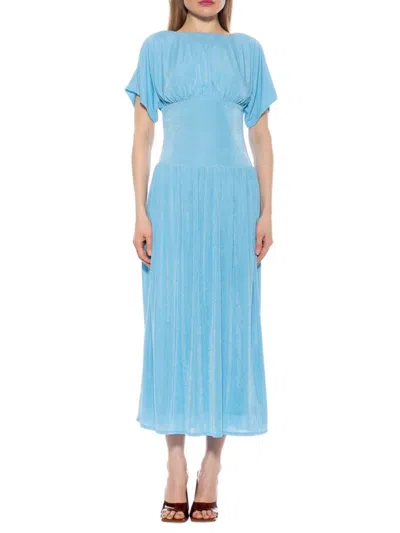 Alexia Admor Luna Dolman Sleeve Maxi Dress In Halogen Blue