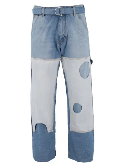 Off-white Meteor Denim Carpenter Pants Man Denim Pants Blue Size 32 Cotton In Denim Blue