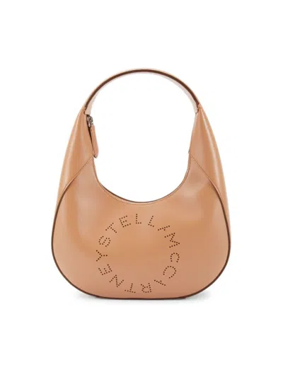 Stella Mccartney Logo Hobo Shoulder Bag In Camel