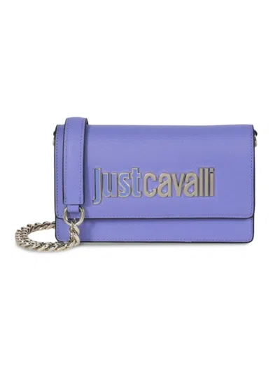 Just Cavalli Women's Plaque Logo Crossbody Bag In Violet