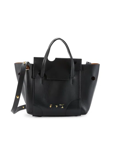 Off-white Burrow 38 Leather Tote In Black