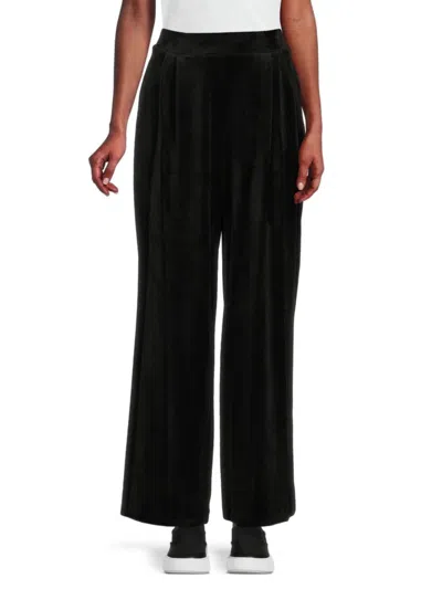 Calvin Klein Women's Whitney Button Front Wide Leg Pants In Black