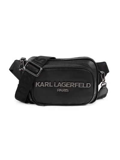 Karl Lagerfeld Voyage Small Camera Crossbody Belt Bag In Black