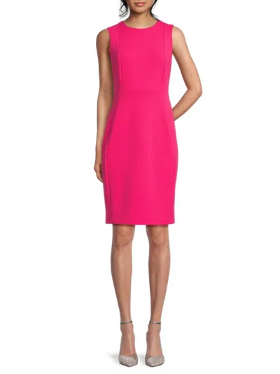 Calvin Klein Sleeveless Sheath Dress In Cerise Pink