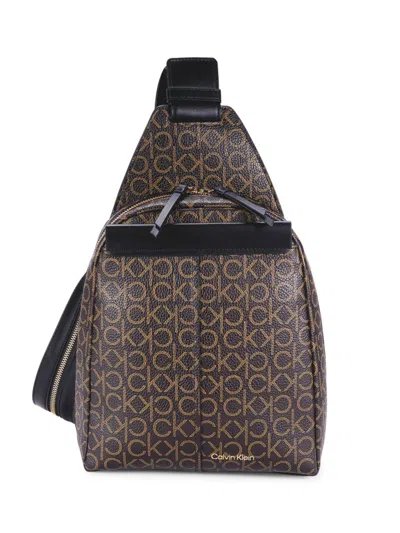 Calvin Klein Women's Millie Logo Print Backpack In Brown