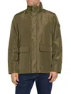 Sam Edelman Men's Zip Out Hood Mockneck Jacket In Army Green