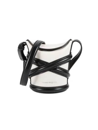 Alexander Mcqueen Women's Mini Curve Leather Crossbody Bag In Black