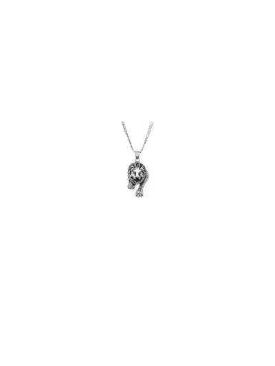 Anthony Jacobs Men's Stainless Steel & Simulated Diamond Lion Pendant Necklace In Silvertone