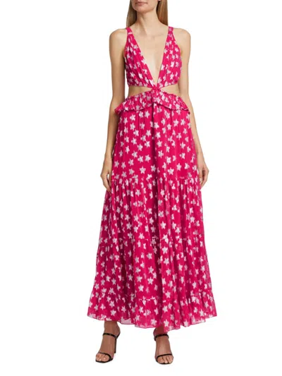 Rococo Sand Women's Star Cut Out Tiered Maxi Dress In Pink