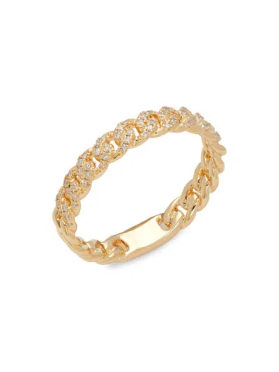 Saks Fifth Avenue Women's 14k Yellow Gold & 0.14 Tcw Diamond Studded Ring