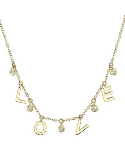 Saks Fifth Avenue Women's 14k Yellow Gold & 0.06 Tcw Diamond Letter Charm Necklace