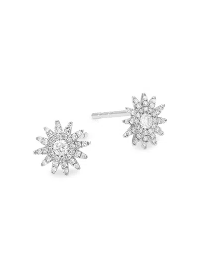 Saks Fifth Avenue Women's 14k White Gold & 0.24 Tcw Diamond Starburst Stud Earrings