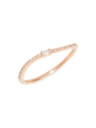Saks Fifth Avenue Women's 14k Rose Gold & 0.11 Tcw Diamond Ring